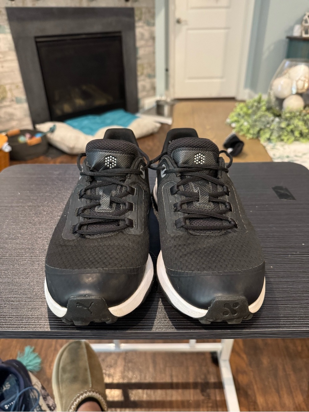 Puma Men’s Black Athletic Golf Shoes with White Accent
